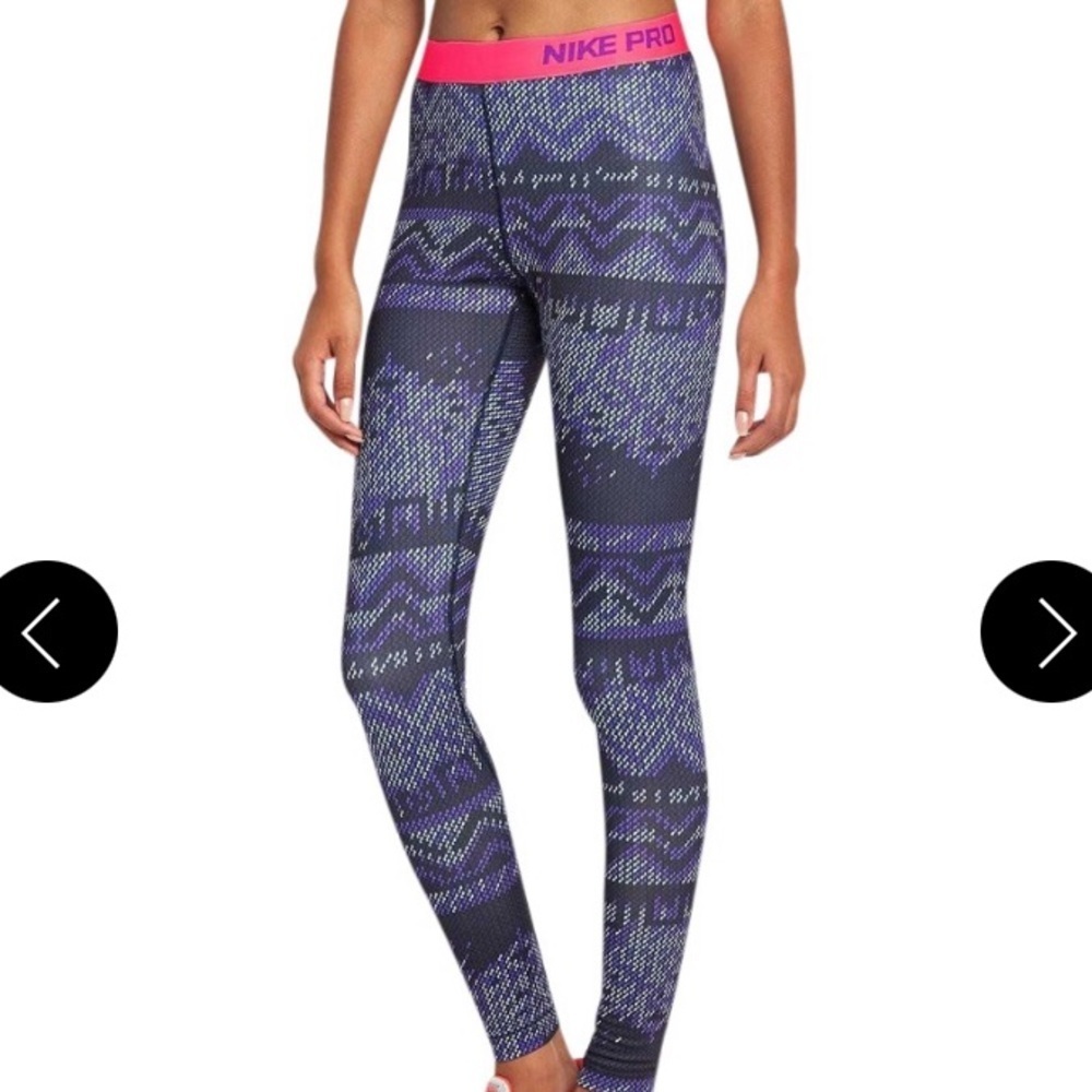 Nike pro leggings pink and purple leggings size large​​​